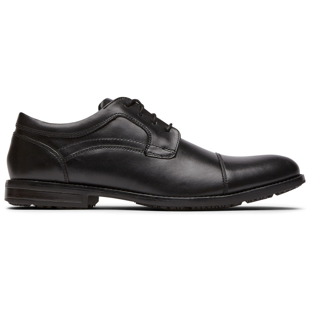 Oxfords Rockport Homem Pretas - Mykel Cap Toe - 65127JBXU